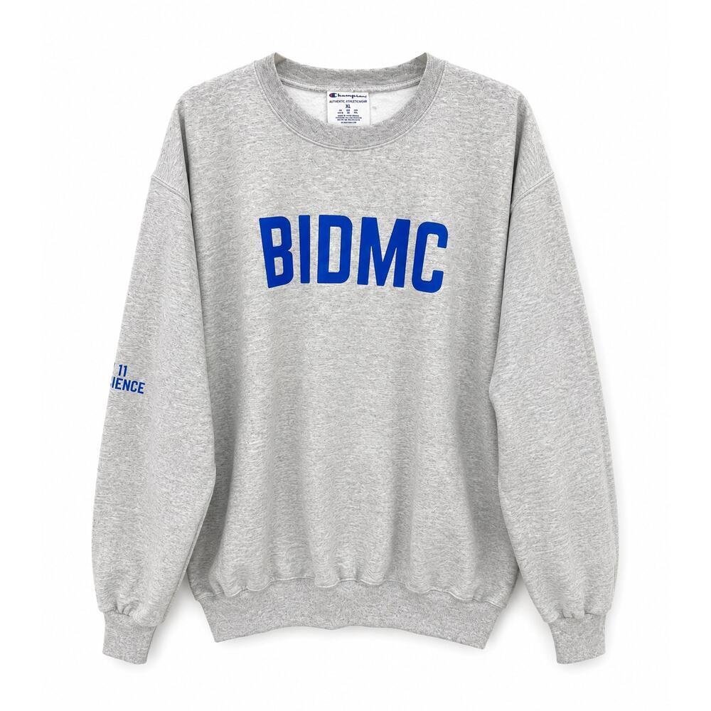 Champion BIDMC RN Sweatshirt XL Gray Pullover Crewneck Fleece Medical Nurse - Picture 2 of 7